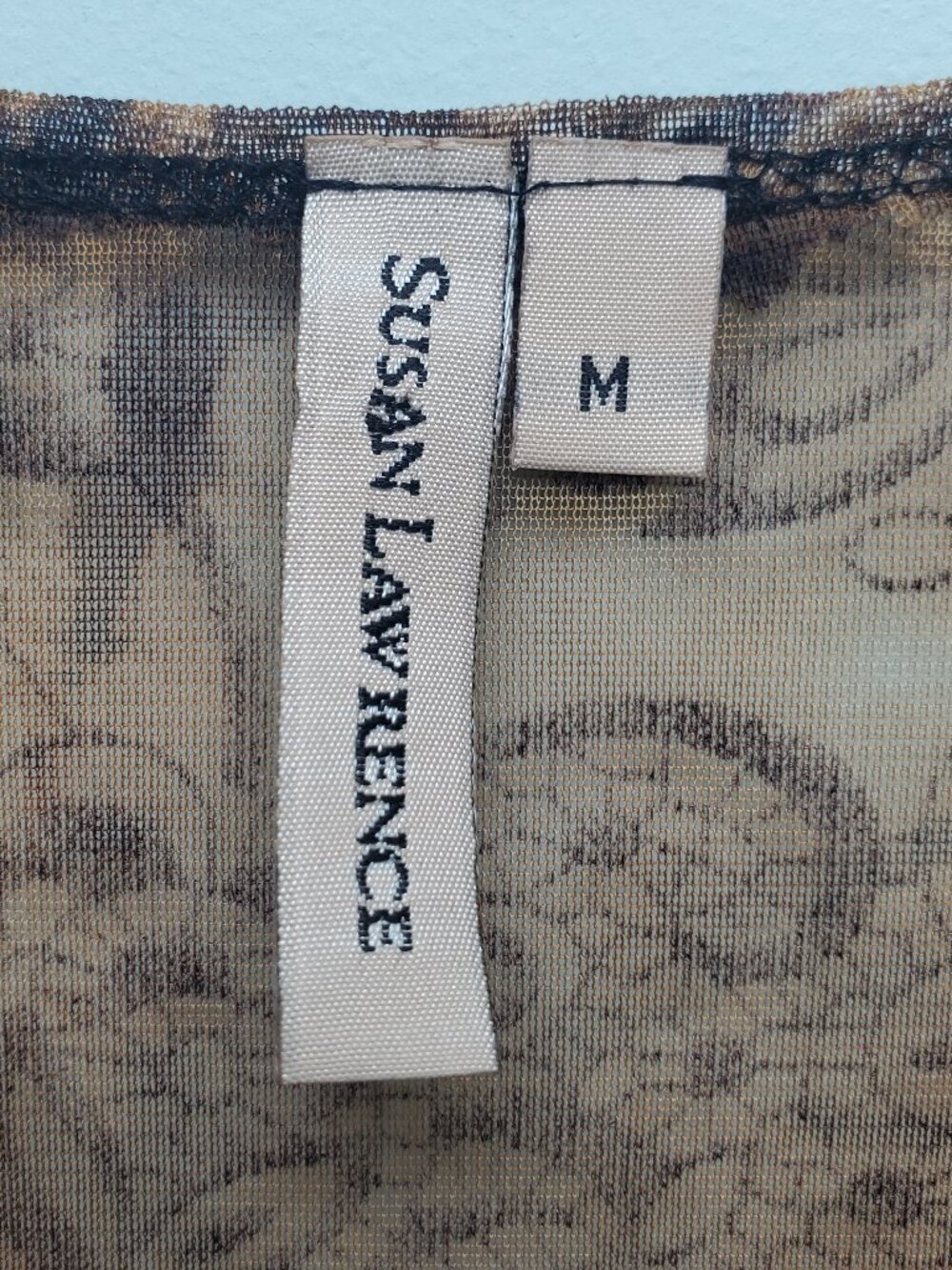 VTG Susan Lawrence Y2K Whimsigoth Sheer Mesh Floral Paisley Ruched Top M - Picture 8 of 14